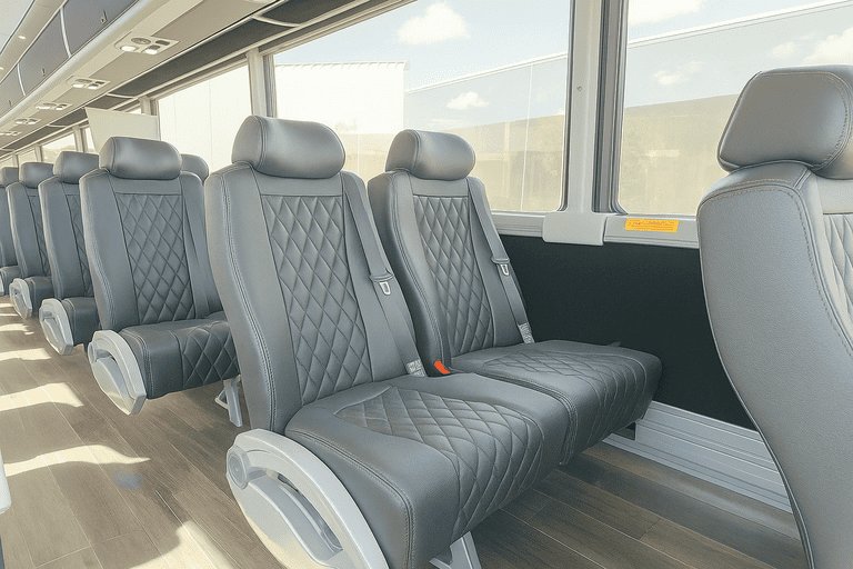 interior of Garland Coach Bus Service charter bus