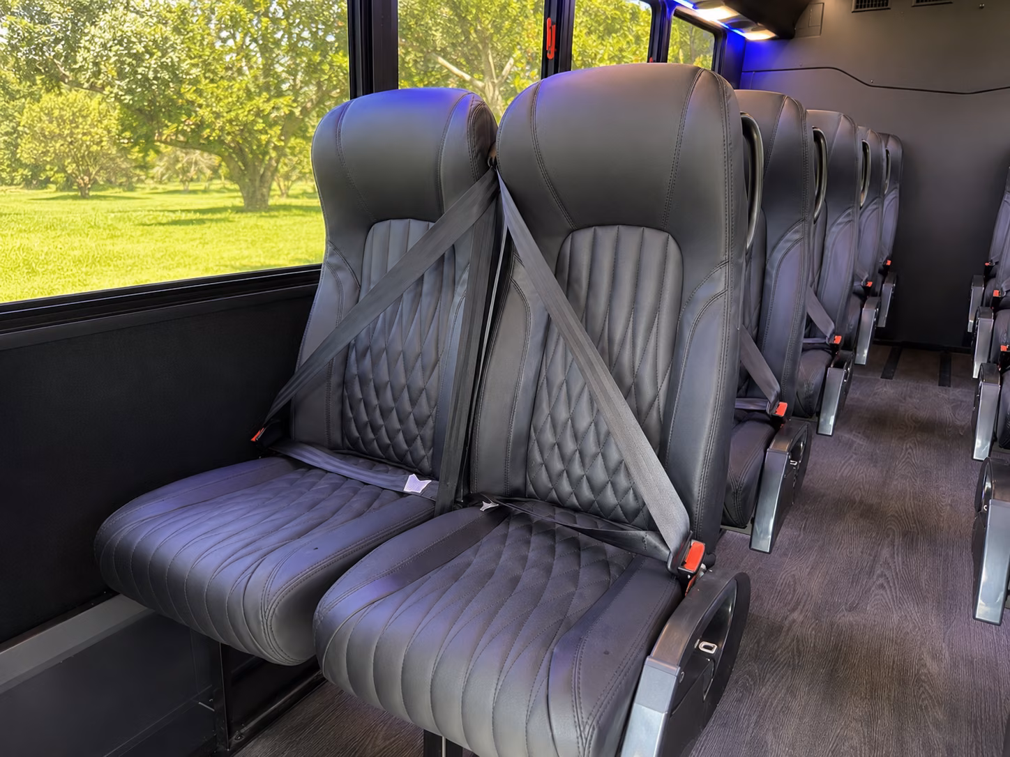 charter buses for garland wedding ceremonies at outdoor and garden venues