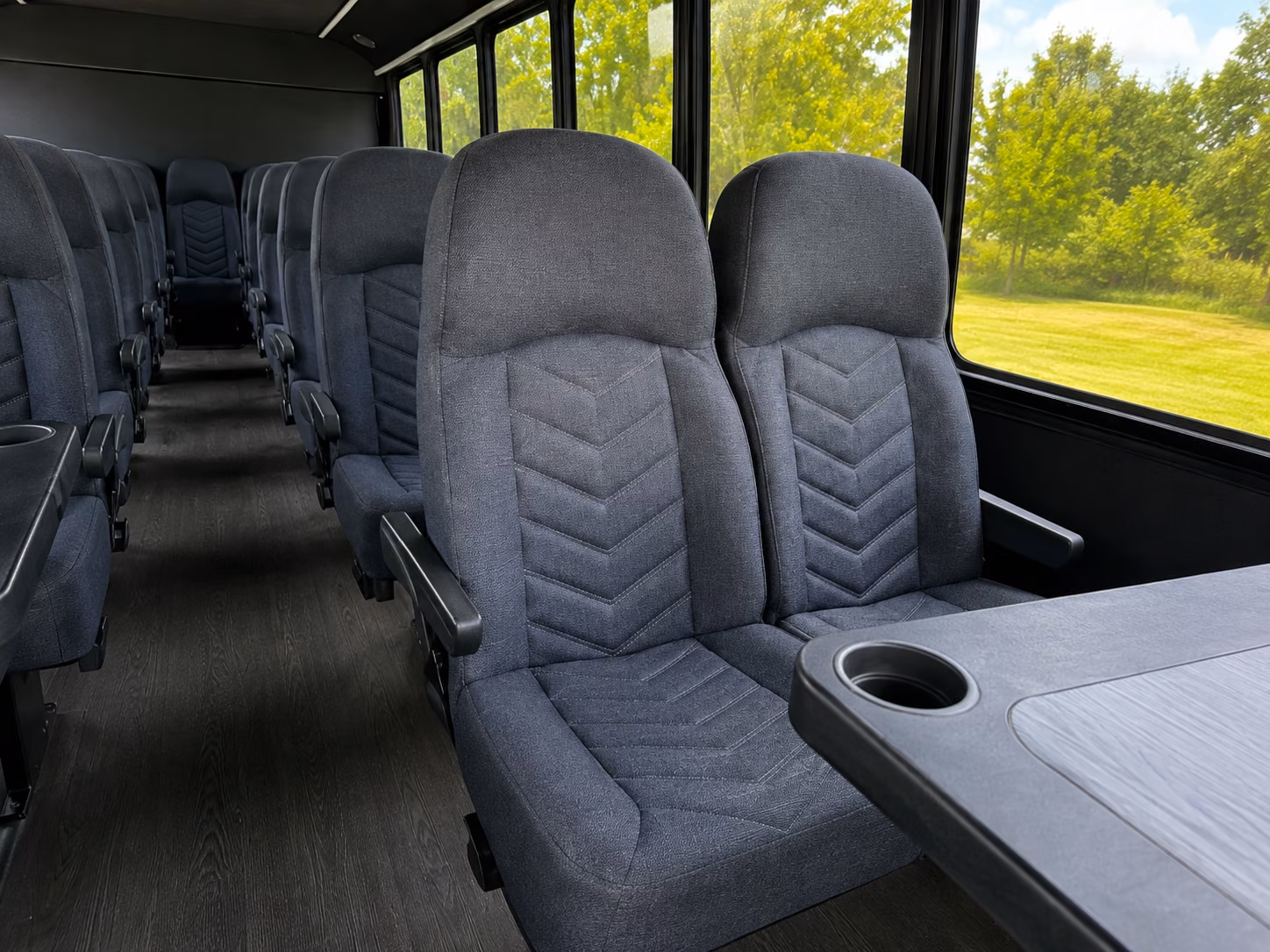 garland 18 passenger minibus interior
