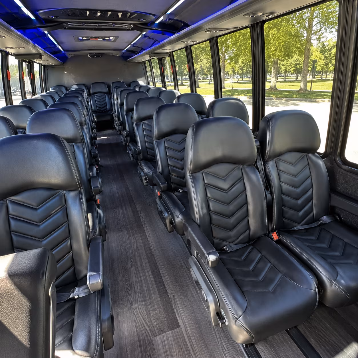 garland 25 passenger minibus inside