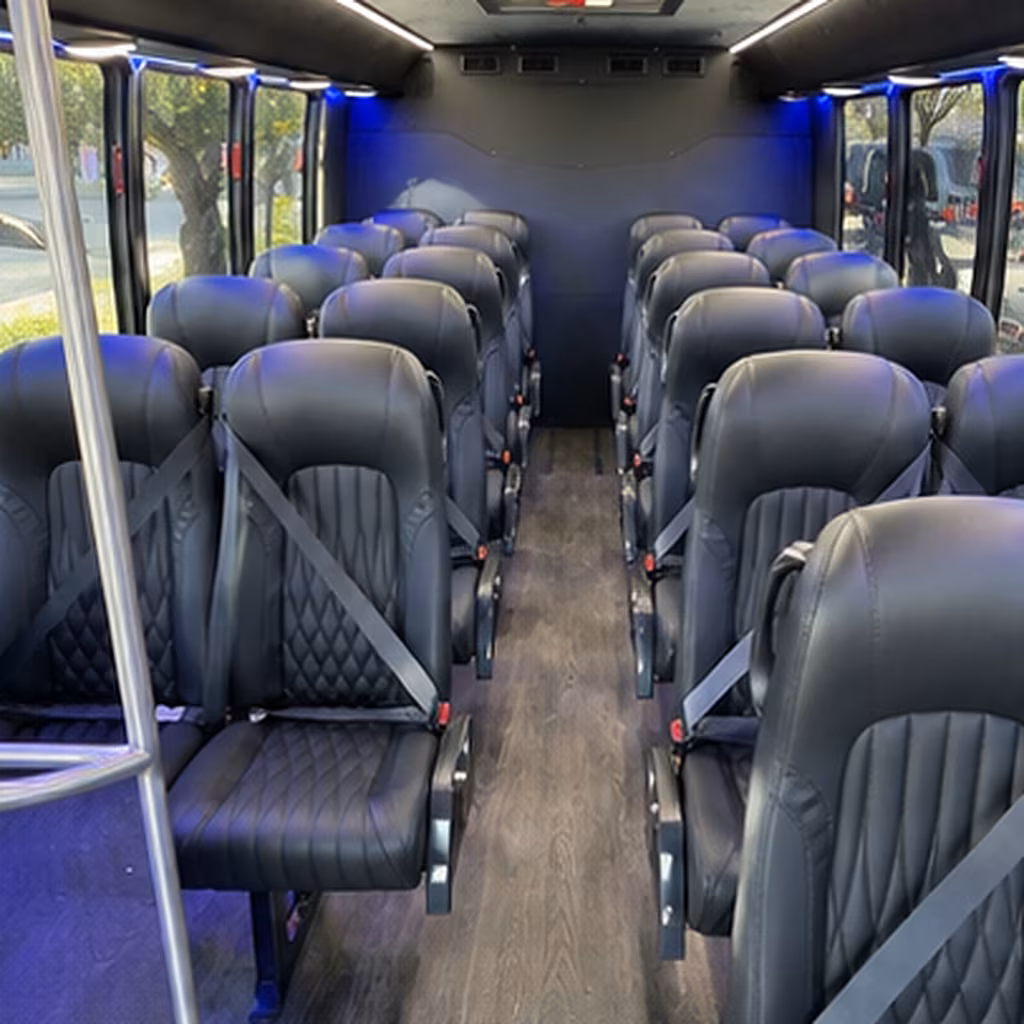 garland 25 passenger minibus interior
