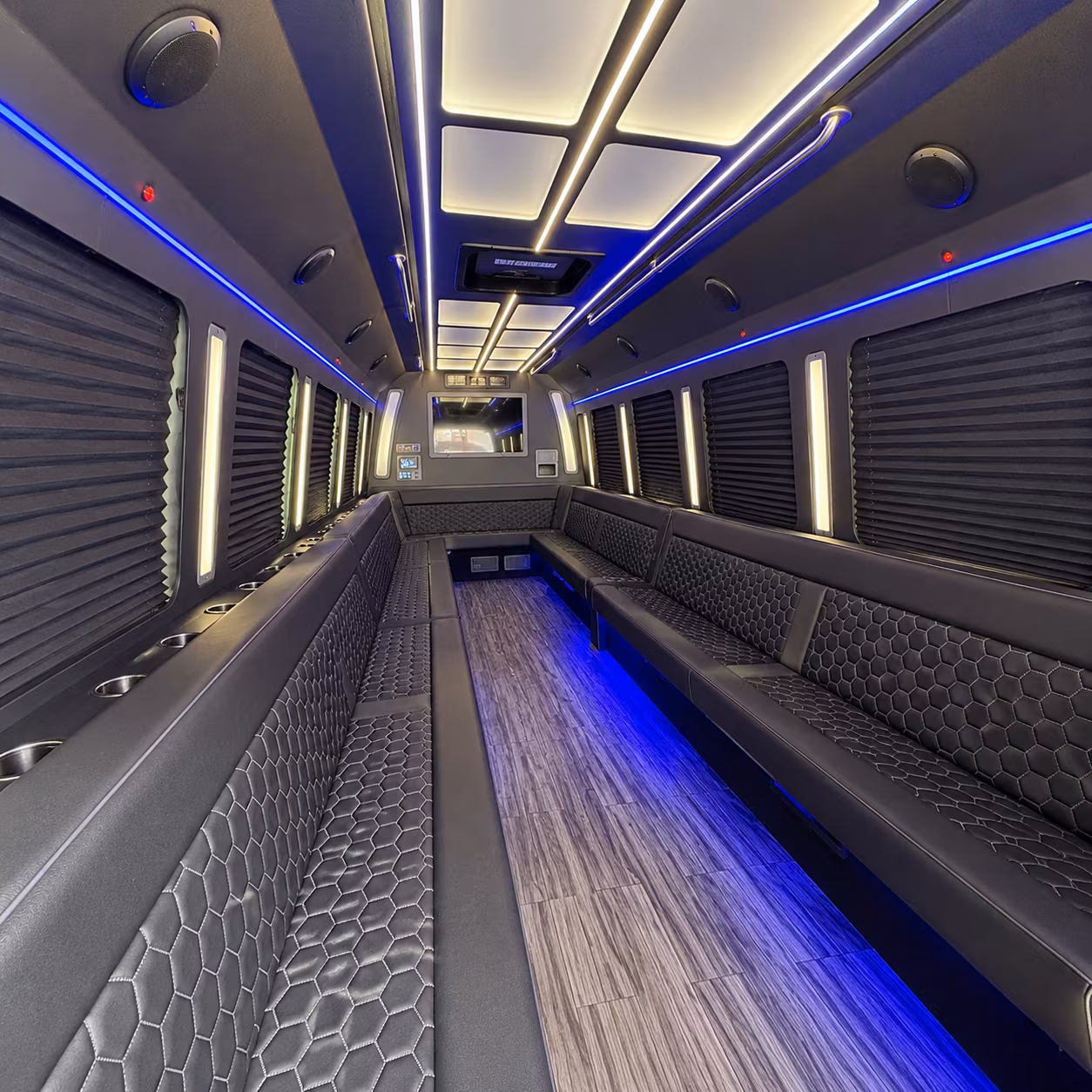 garland 30 passenger party bus interior