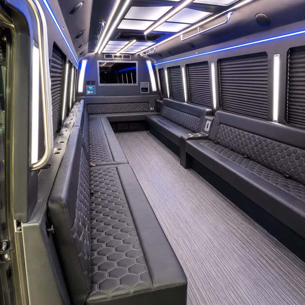 garland 40 passenger party bus interior