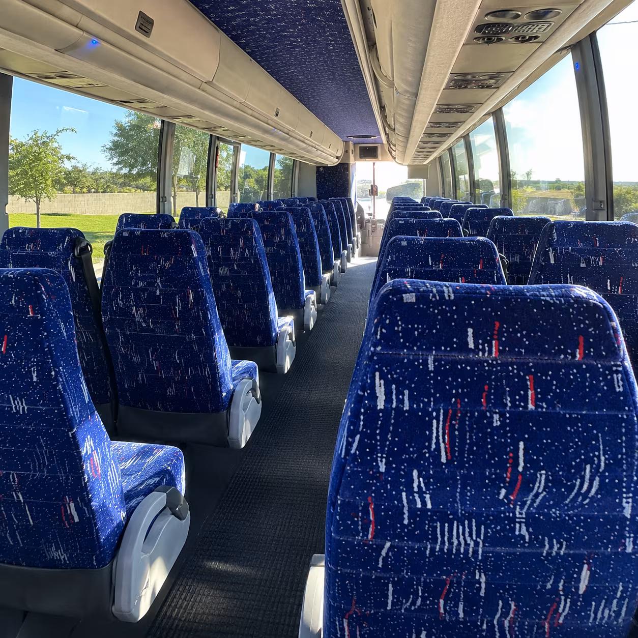 garland 56 passenger charter bus inside