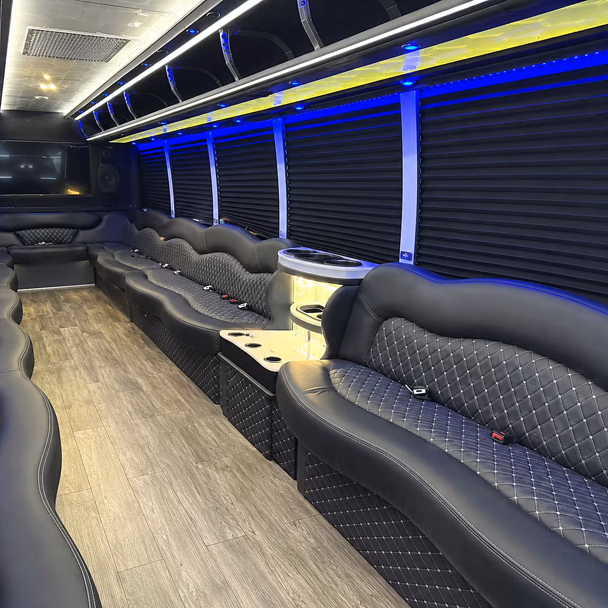 party buses for garland bridal parties and bachelor or bachelorette groups