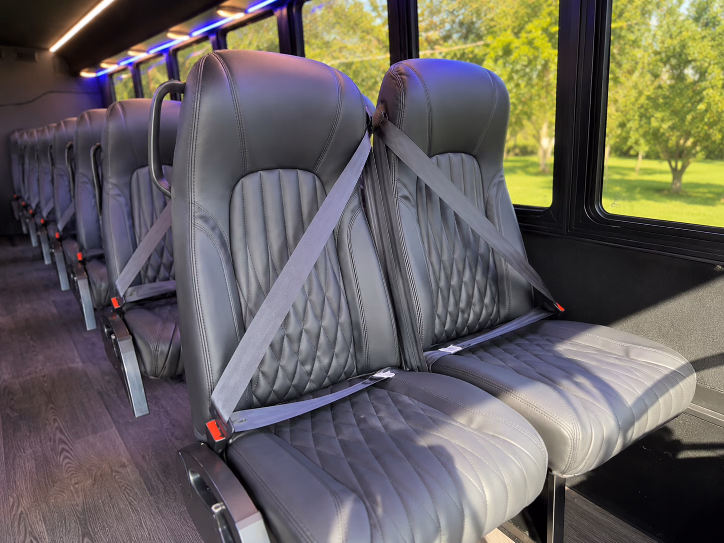 shuttle buses for wedding guests between garland hotels and venues